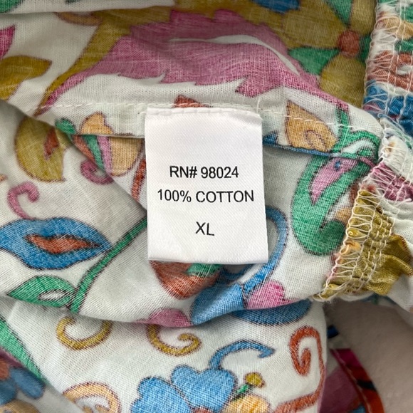 House Of Harlow V-neck Puff Sleeve Smocked Tiered Colorful Ruffle Paisley Floral - Picture 5 of 8